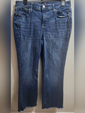 NYDJ Barbara Bootcut Jeans Size 10 Dark Wash Raw Hem